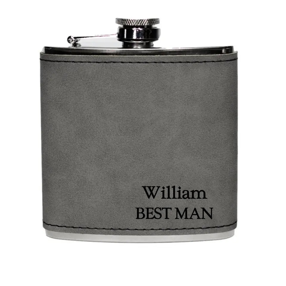 Leather Hip Flask Boy Friend Gift - Personalized Leather Hip Flask, Gift For Man