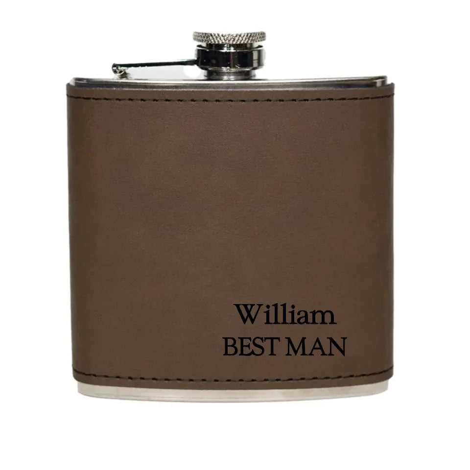 Leather Hip Flask Boy Friend Gift - Personalized Leather Hip Flask, Gift For Man