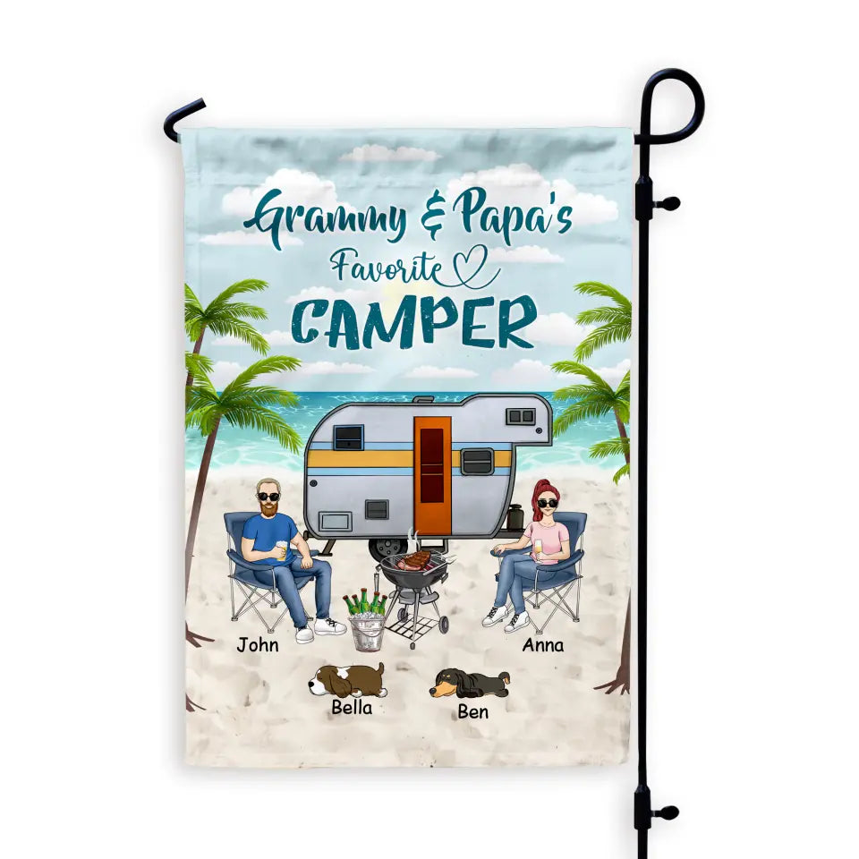 Grammy & Papa’s Favorite Camper - Personalized Garden Flag, Gift For Camping Lover