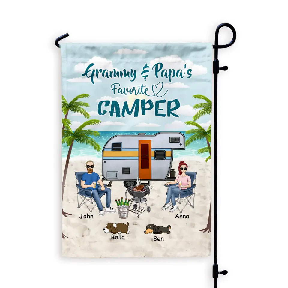 Grammy &amp; Papa’s Favorite Camper - Personalized Garden Flag, Gift For Camping Lover