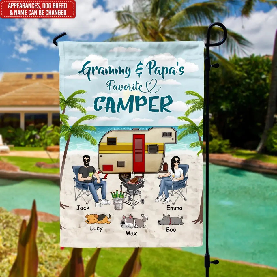 Grammy & Papa’s Favorite Camper - Personalized Garden Flag, Gift For Camping Lover