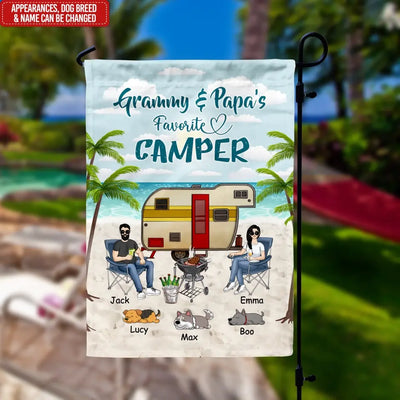 Grammy & Papa’s Favorite Camper - Personalized Garden Flag, Gift For Camping Lover