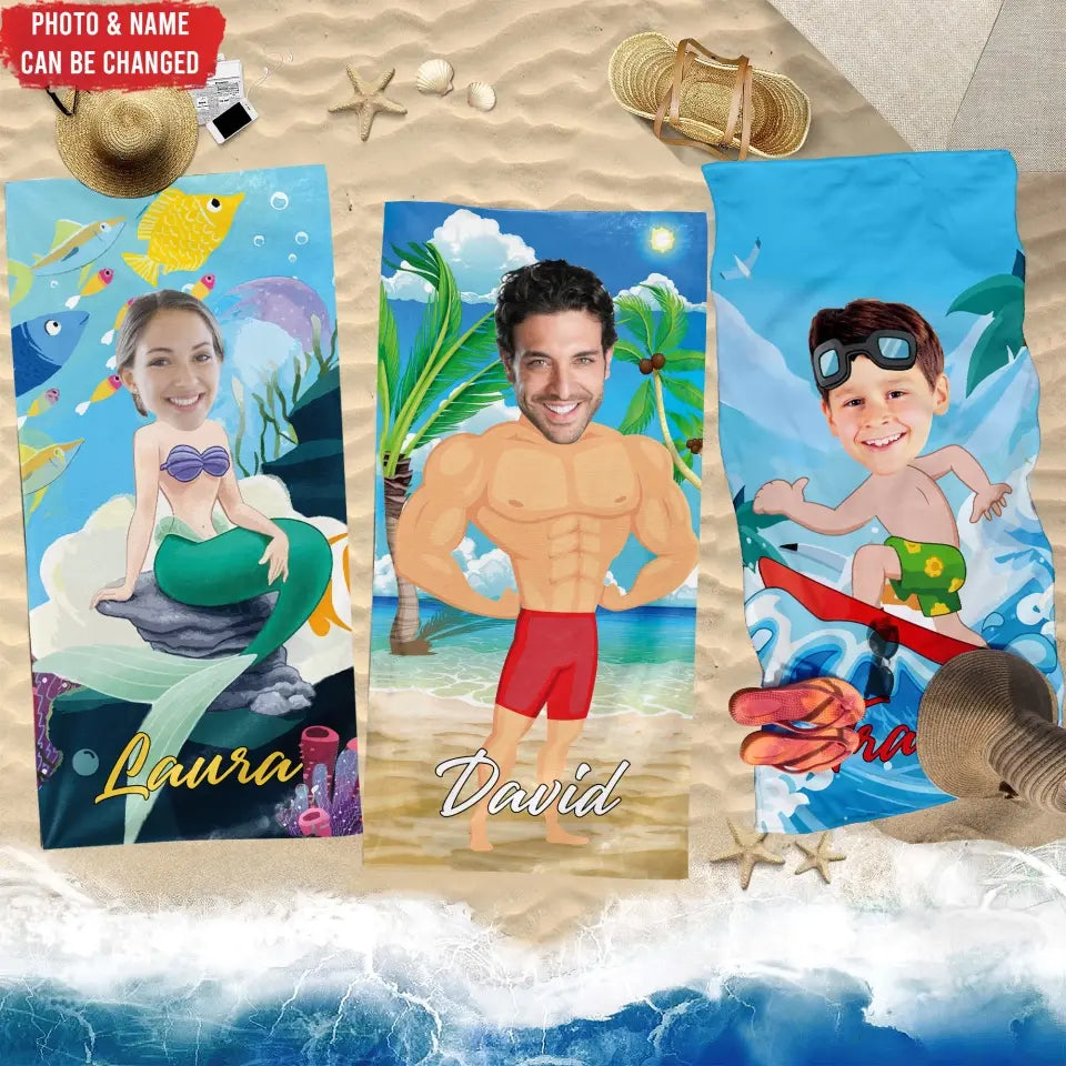 Custom Photo Beach Towel - Personalized Beach Towel, Summer Gifts