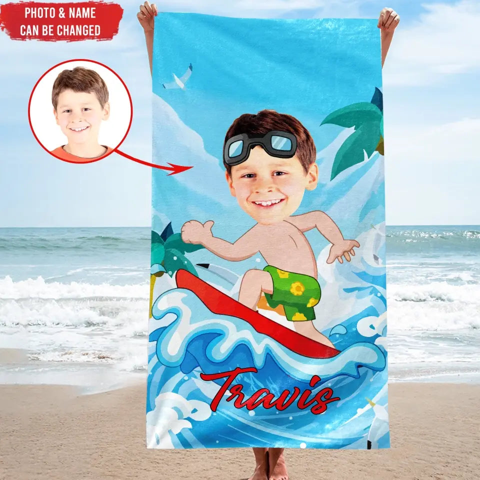 Custom Photo Beach Towel - Personalized Beach Towel, Summer Gifts
