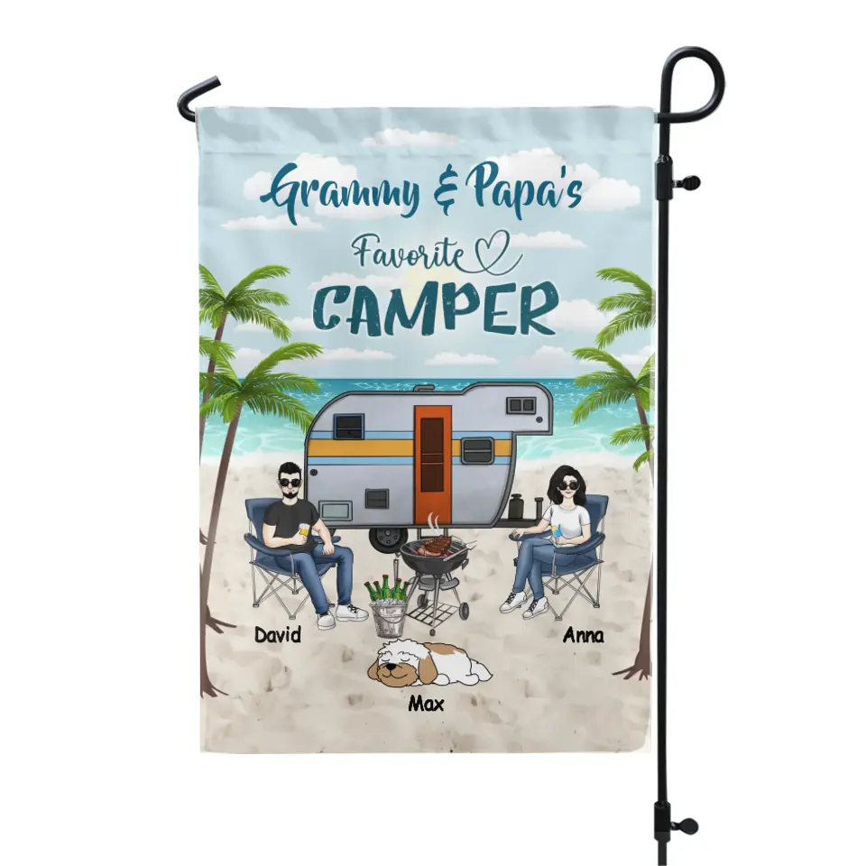 Grammy & Papa’s Favorite Camper - Personalized Garden Flag, Gift For Camping Lover
