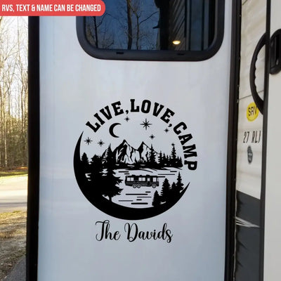 Live Love Camp - Personalized Camping Decal, Gift For Camping Lovers