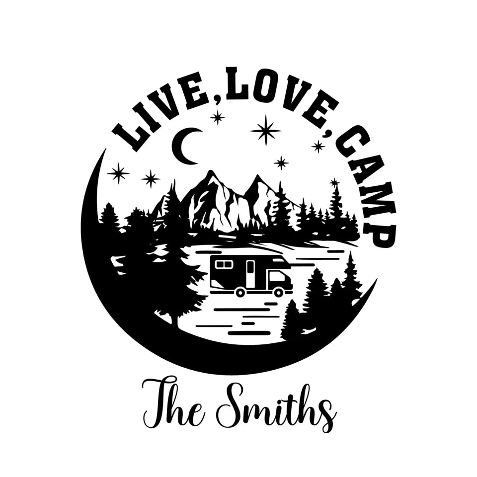 Live Love Camp - Personalized Camping Decal, Gift For Camping Lovers