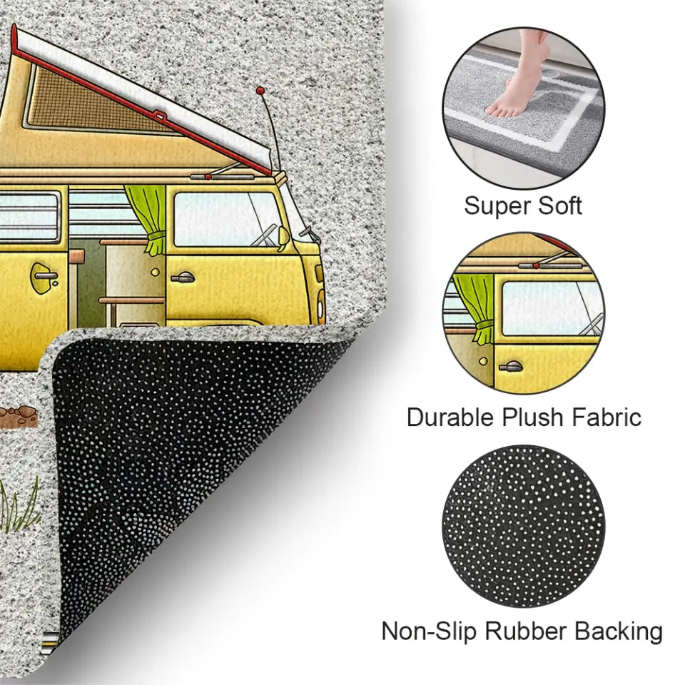 Home Is Where We Park It - Personalized Doormat, Camping Doormat, Gift For Camping Lovers