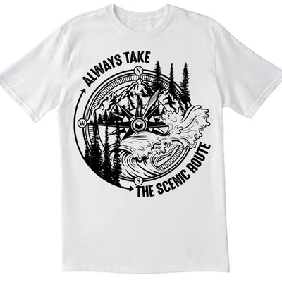 Always Take The Scenic Route - Personalized T-Shirt, Gift For Camping Lovers