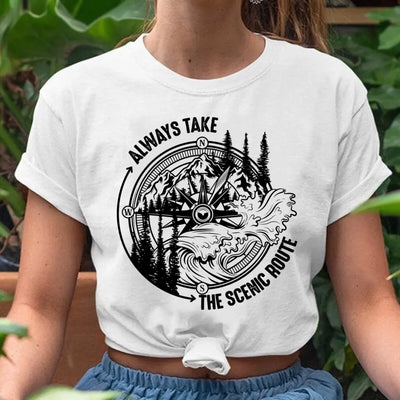 Always Take The Scenic Route - Personalized T-Shirt, Gift For Camping Lovers