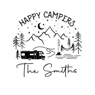 Happy Campers - Personalized Decal, Camping Gift For Camping Lovers