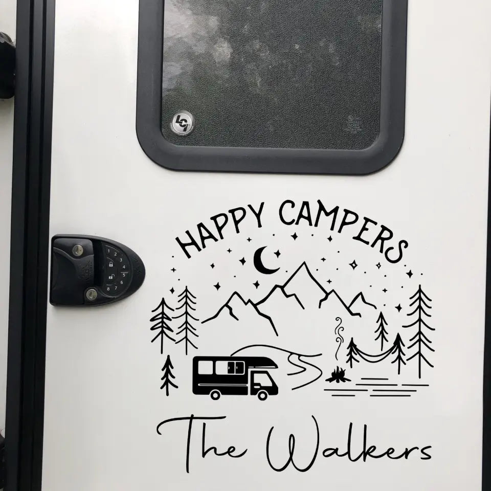 Happy Campers - Personalized Decal, Camping Gift For Camping Lovers