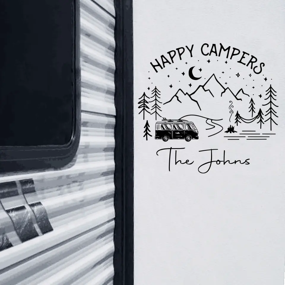 Happy Campers - Personalized Decal, Camping Gift For Camping Lovers