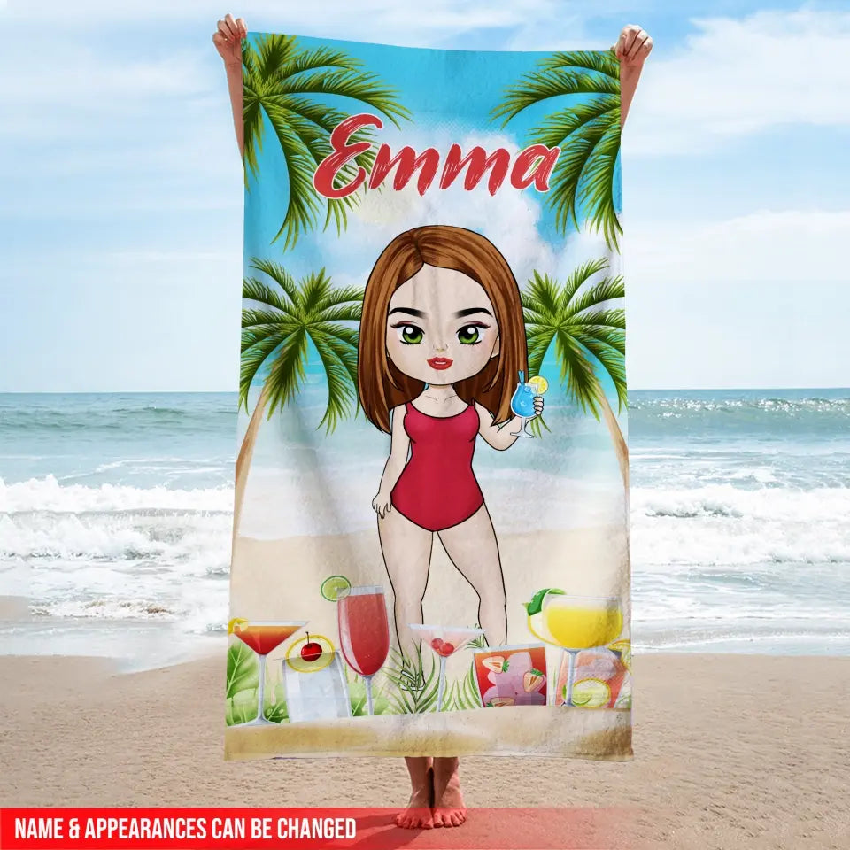 Beach Cocktail Party - Personalized Beach Towel, Summer Gift