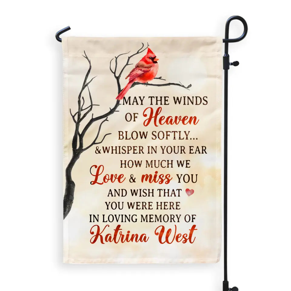 May the Winds Of Heaven Blow Softly - Personalized Garden Flag, Memorial Gift
