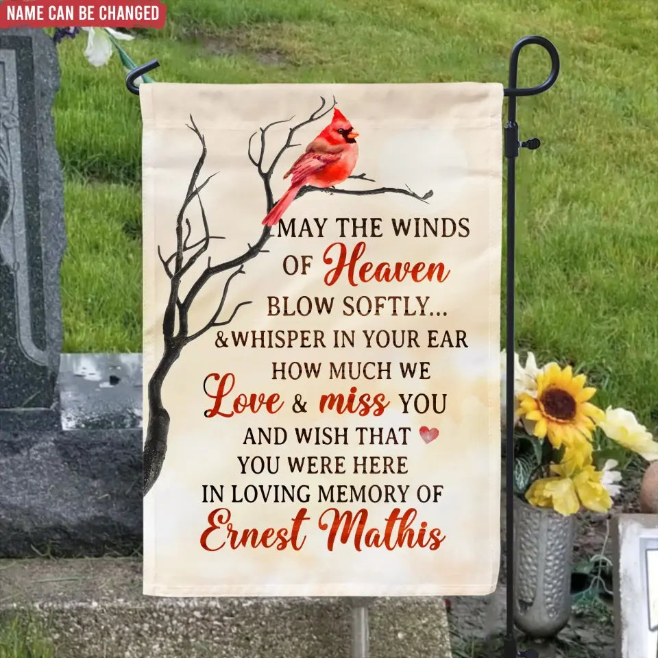 May the Winds Of Heaven Blow Softly - Personalized Garden Flag, Memorial Gift