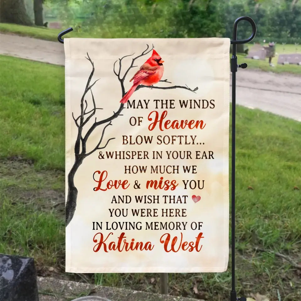May the Winds Of Heaven Blow Softly - Personalized Garden Flag, Memorial Gift