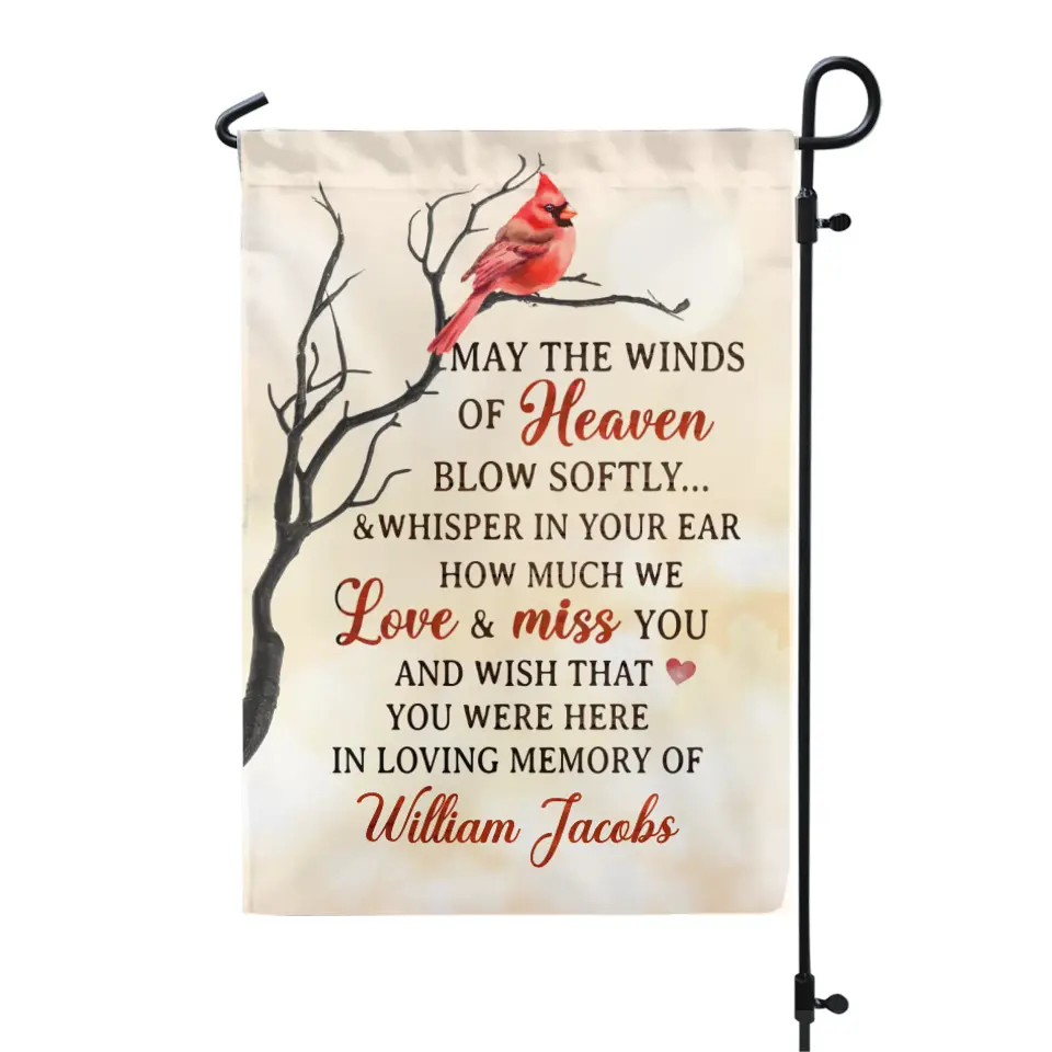 May the Winds Of Heaven Blow Softly - Personalized Garden Flag, Memorial Gift