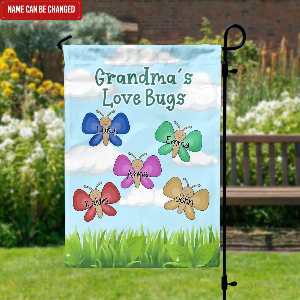 Grandma’s Love Bugs - Personalized Garden Flag, Gift For Grandma