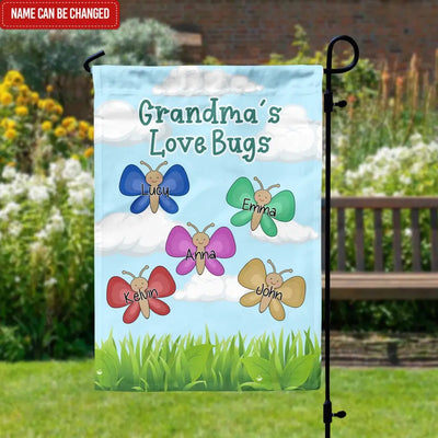 Grandma’s Love Bugs - Personalized Garden Flag, Gift For Grandma