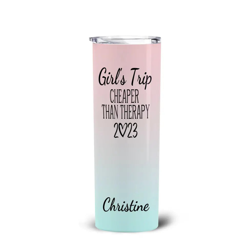 Girl's Trip  - Personalized Skinny Tumbler, Summer Gift For Girls