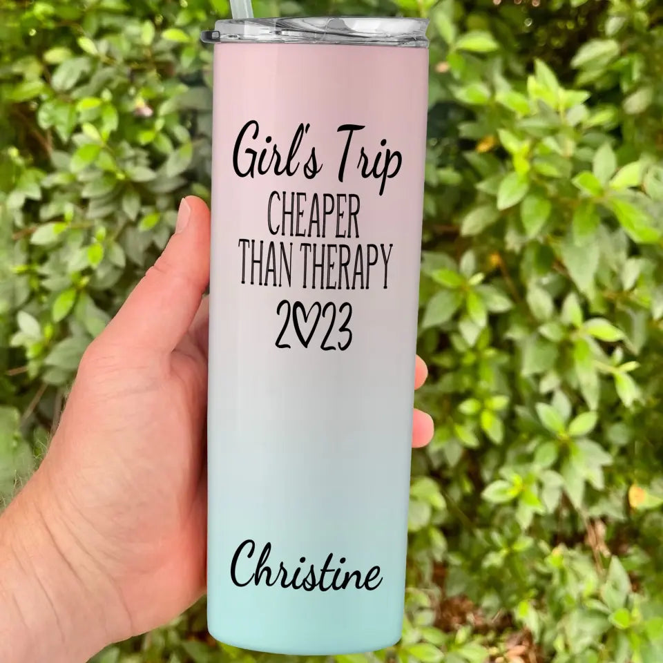 Girl's Trip  - Personalized Skinny Tumbler, Summer Gift For Girls