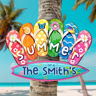 Welcome Summer Sign - Personalized Wood Sign, Beach Sign, Summer Sign