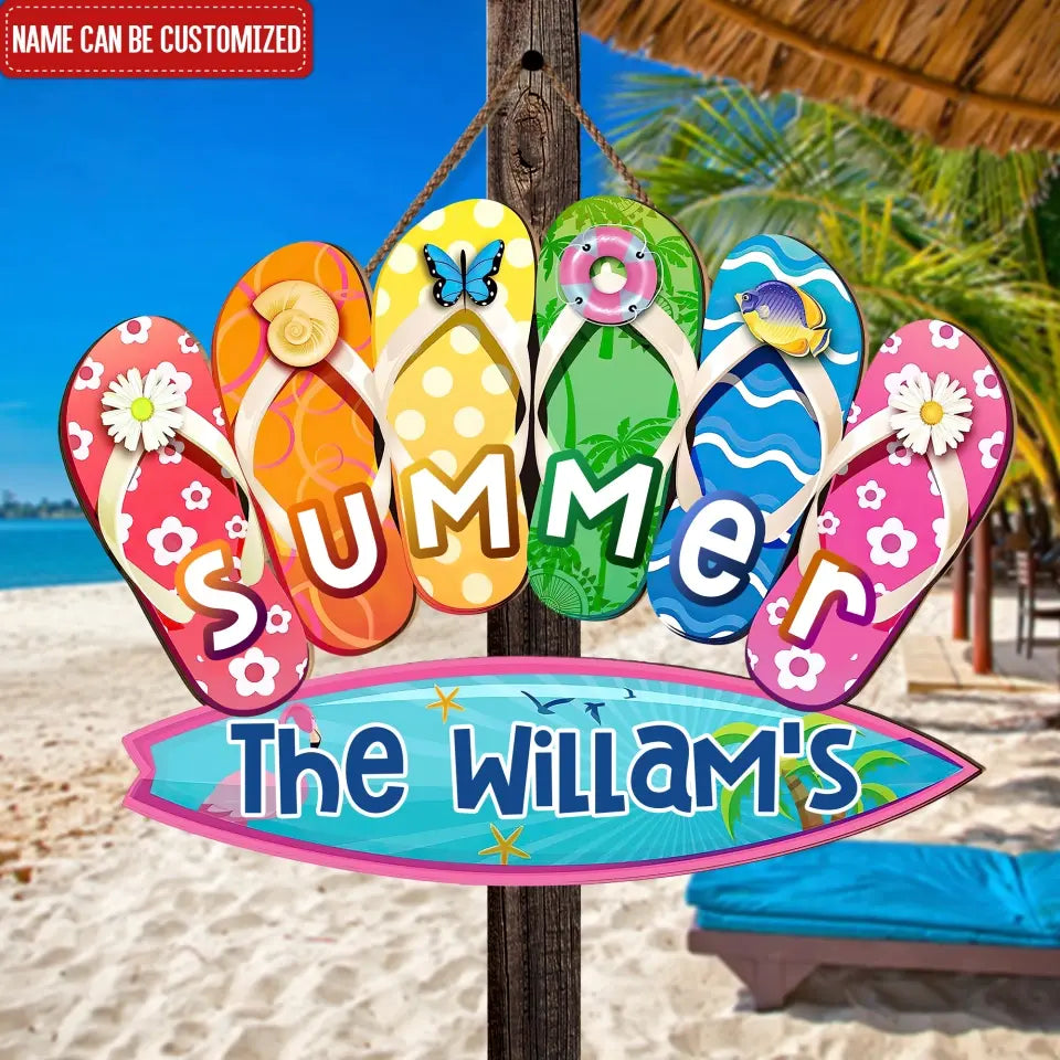Welcome Summer Sign - Personalized Wood Sign, Beach Sign, Summer Sign