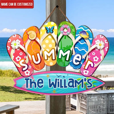 Welcome Summer Sign - Personalized Wood Sign, Beach Sign, Summer Sign