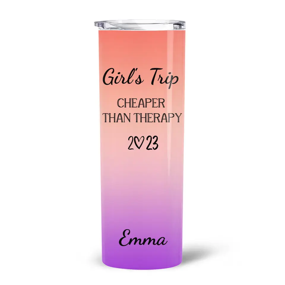 Girl's Trip  - Personalized Skinny Tumbler, Summer Gift For Girls