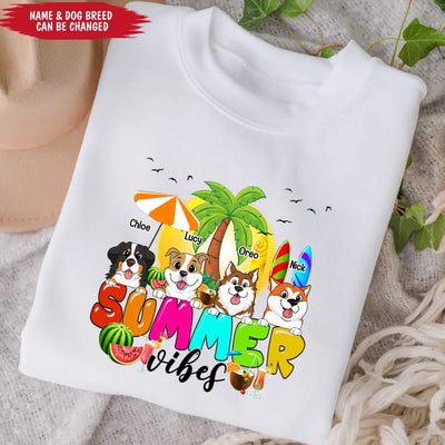 Summer Vibes - Personalized T-Shirt, Gift For Dog Lovers, Summer Gift