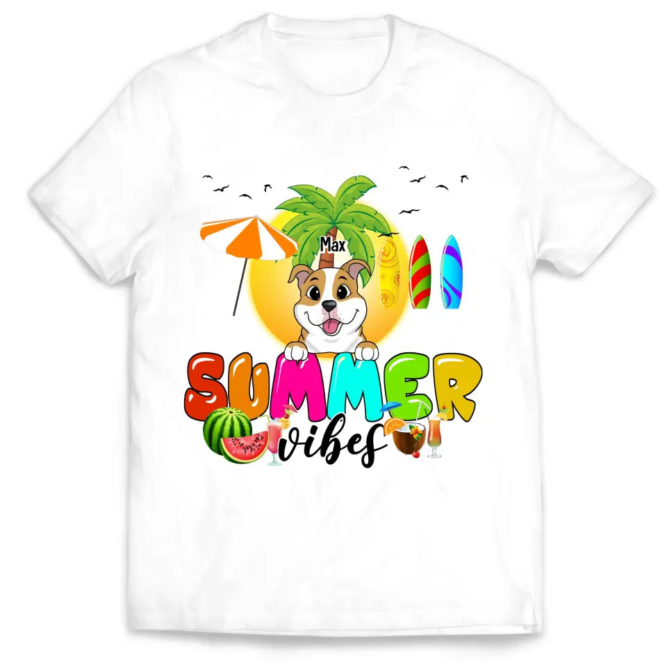 Summer Vibes - Personalized T-Shirt, Gift For Dog Lovers, Summer Gift