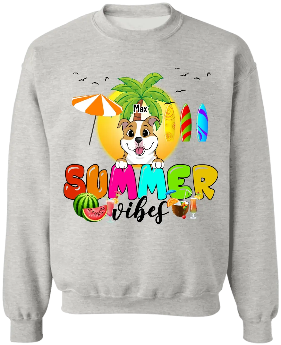 Summer Vibes - Personalized T-Shirt, Gift For Dog Lovers, Summer Gift