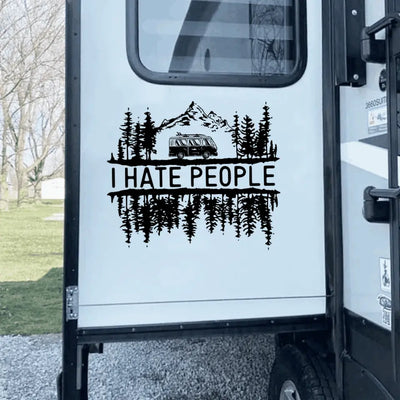 I Hate People - Personalized Decal, Gift For Camping Lovers
