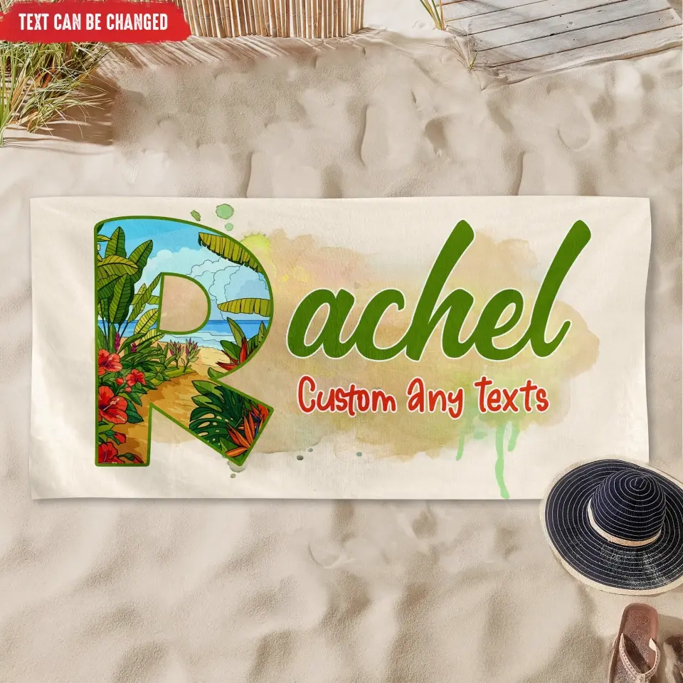 Custom Name Beach Survival Life Is A Beach - Personalized Towel Beach, Summer Gift For Women