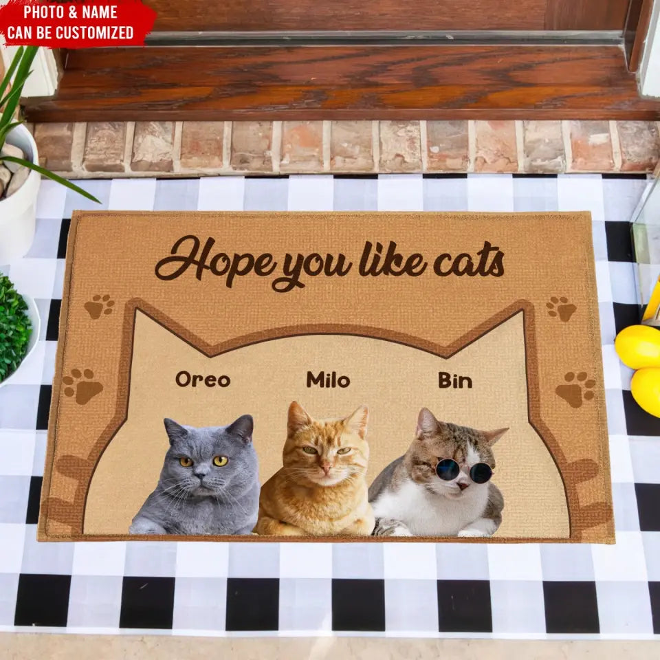 Hope You Like Cat - Personalized Doormat, Gift For Cat Lovers