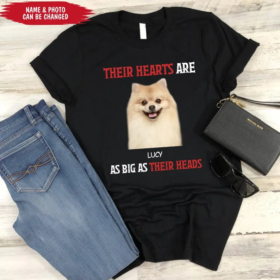 Their Heart Are As Big As Their Heads - Personalized T-Shirt, Gift For Dog Lovers