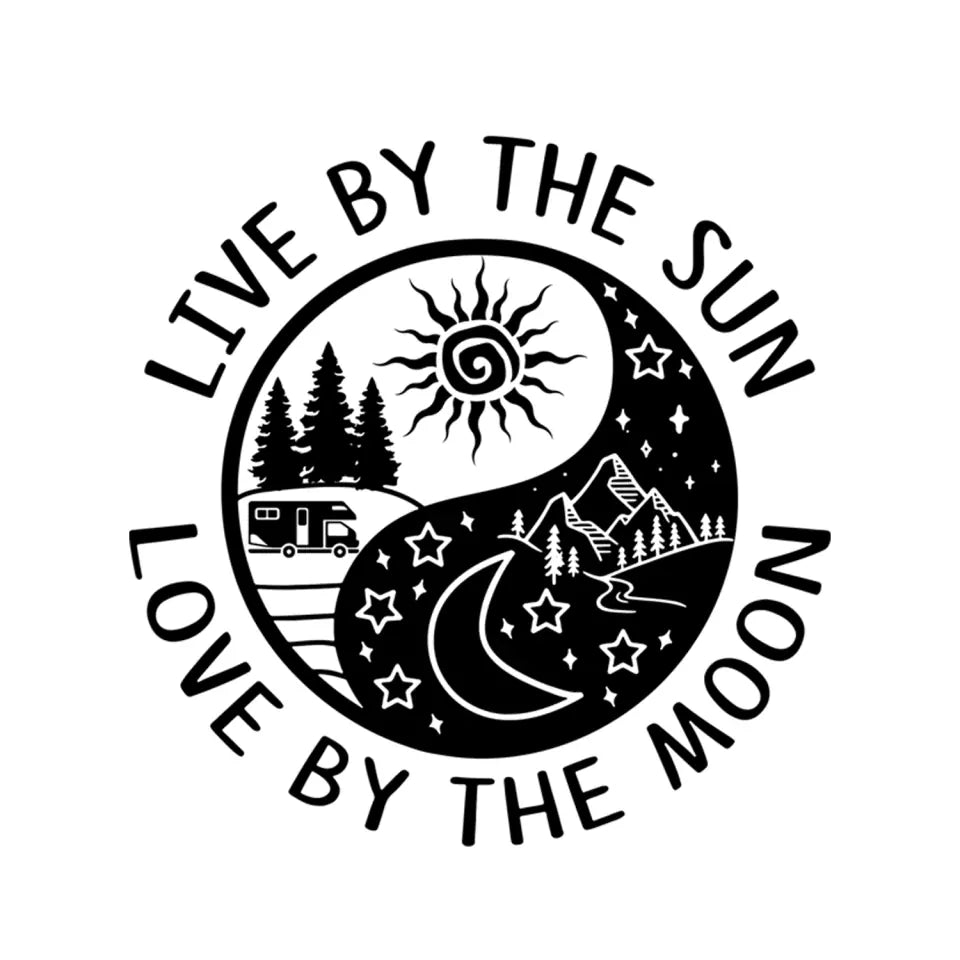 Live By The Sun Love By The Moon - Personalized Decal, Camping Gift For Camping Lovers