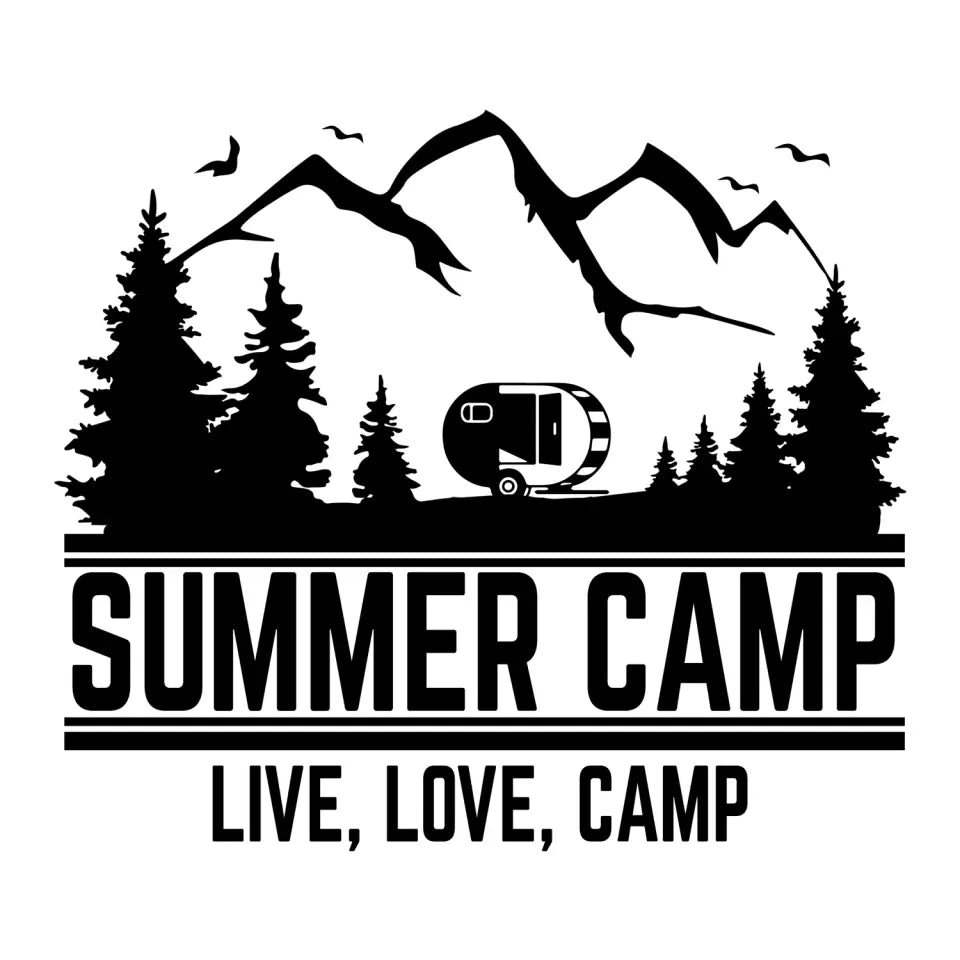 Summer Camp - Personalized Camping Decal, Gift For Camping Lovers, Summer Gift