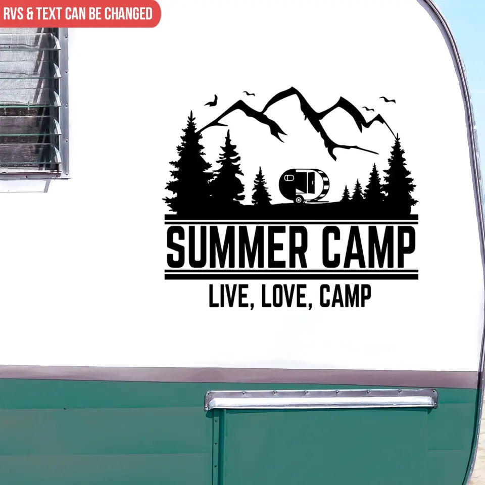 Summer Camp - Personalized Camping Decal, Gift For Camping Lovers, Summer Gift