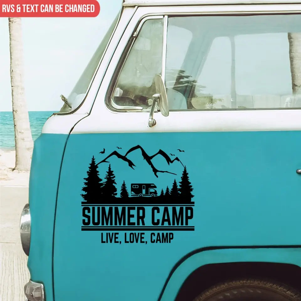 Summer Camp - Personalized Camping Decal, Gift For Camping Lovers, Summer Gift