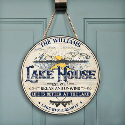 Make The Best Memories At The Lake Louse - Personalized Wood Sign, Welcome Lake House Sign