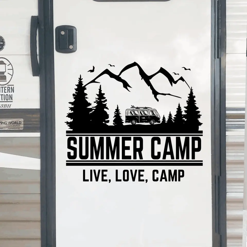 Summer Camp - Personalized Camping Decal, Gift For Camping Lovers, Summer Gift