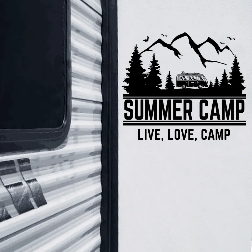 Summer Camp - Personalized Camping Decal, Gift For Camping Lovers, Summer Gift