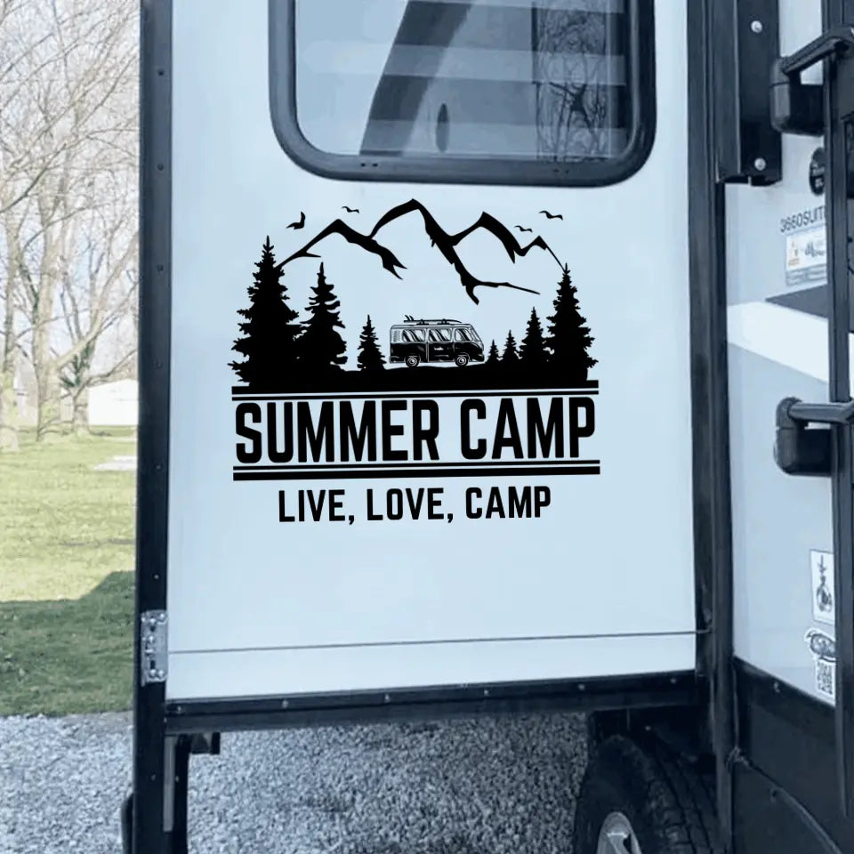 Summer Camp - Personalized Camping Decal, Gift For Camping Lovers, Summer Gift