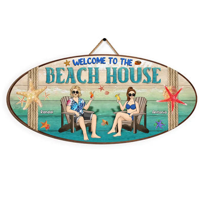 Welcome To The Beach House - Personalized Wood Sign