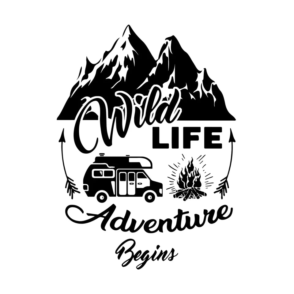 Wild Life Adventure Begins - Personalized Decal, Camping Decal For Camping Lovers