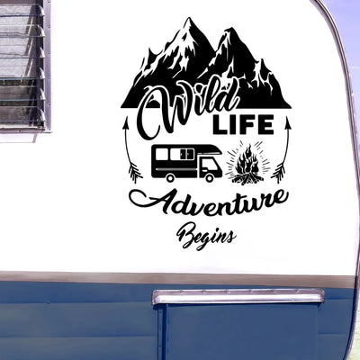 Wild Life Adventure Begins - Personalized Decal, Camping Decal For Camping Lovers