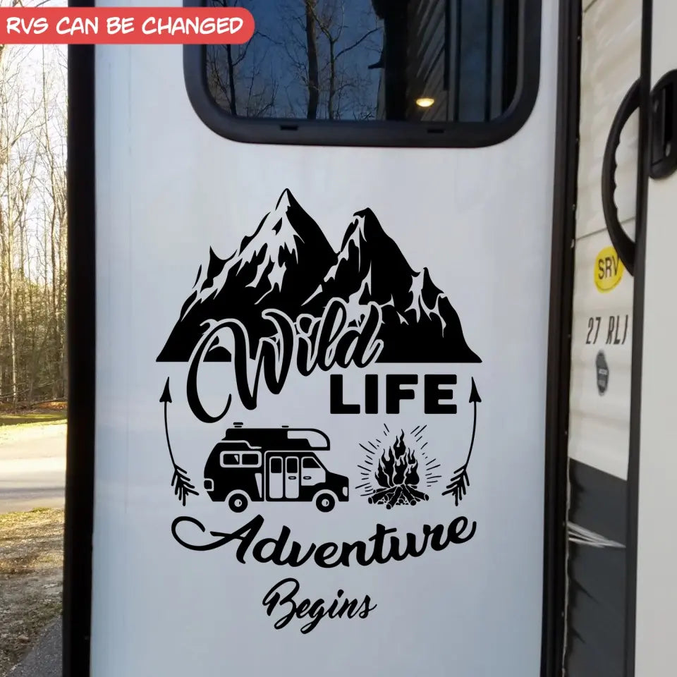 Wild Life Adventure Begins - Personalized Decal, Camping Decal For Camping Lovers