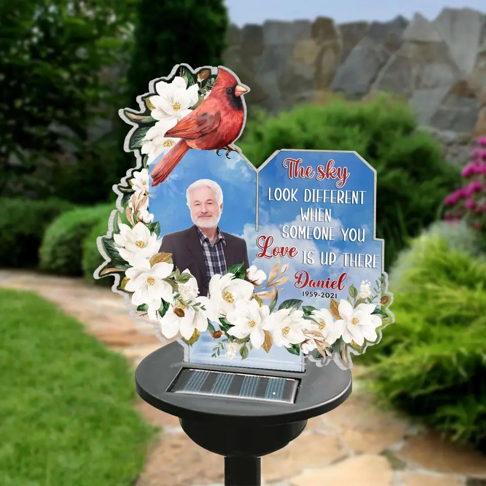 The Sky Looks Different When Someone You Love Is Up There - Personalized Solar Light, Memorial Gift For Loss Of Loved One